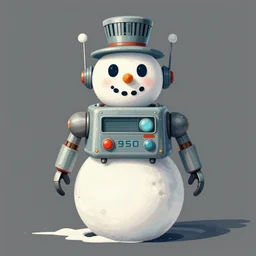 ( ( ( ( ( 1 9 5 0 s retro future robot android snowman. muted colors. ) ) ) ) ) by jean - baptiste monge!!!!!!!!!!!!!!!!!!!!!!!!!!!!!!