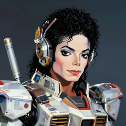 portrait of michael jackson as a gundam pilot, with an intricate, detailed, urban inspired hiphop afro futuristic helmet, vector behance hd jesper ejsing, rhads, makoto shinkai, lois van baarle, ilya kuvshinov, rossdraws, hd, 3 2 k, ilya kuvshinov, gustav klimt