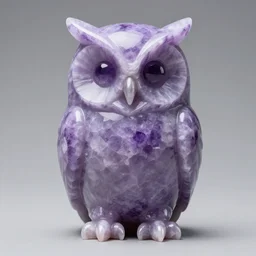 symmetrical detailed sculpture of an owl, made of Violet Quartz--cfg_scale=12