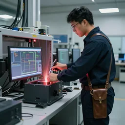 human man person, working in laser mines to power computer 24 hours a day, 4k, bandolier