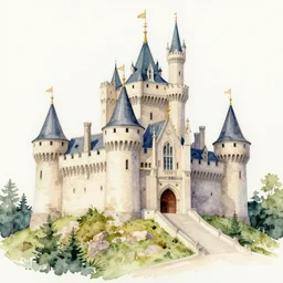 a watercolor painting of a castle in the style of jean giraud in the style of moebius trending on artstation deviantart pinterest detailed realistic hd 8 k high resolution