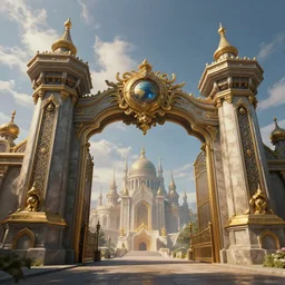 the gate to the eternal kingdom of petroleum, fantasy, digital art, hd, detailed.
