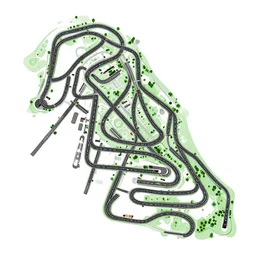 racetrack scheme vector map like monza nordschleife long straights curves. view from above white background style like mini metro game