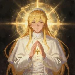 the pope drawn by studio trigger, in the style of Little Witch Academia, spiritual enlightenment