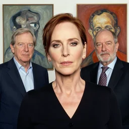portrait of a susan sarandon by Mandy Jurgens and Richard Schmid and chuck close and mucha