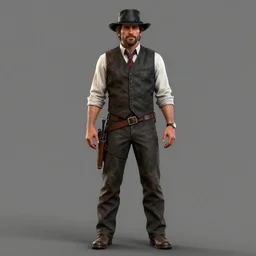 steve carell in red dead redemption 2, character render, full body shot, highly detailed, in game render