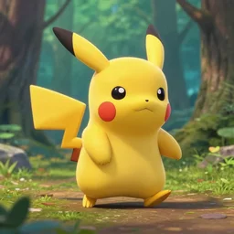 pikachu as nendoroid walking in a forest in the croods movie style anime disney pixar 8 k hd dof kodak film volumetric lighting