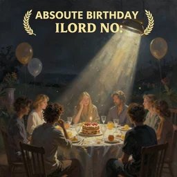 the absolute despair of a birthday party, digital art painting