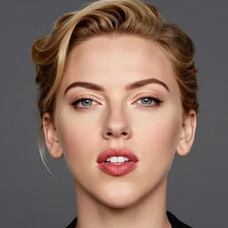 highly detailed portrait of scarlett johanson with scarlet lips making a pogchamp face, poggers, photographic realistic background, ringlet hair by atey ghailan, by greg rutkowski, by greg tocchini, by james gilleard, by joe fenton, by kaethe butcher, gradient pink, black, cream and white color scheme, trending in instagram, award winning details