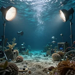 underwater enviroment, unreal 5, hyperrealistic, realistic, photorealistic, dynamic lighting, highly detailed, cinematic landscape, studio landscape, studio lighting