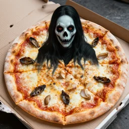 horror cod on a pizza