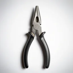 wrought iron pliers, studio product photography, isolated on a pure white background, centered, entire object in frame, sharp focus, soft studio lighting