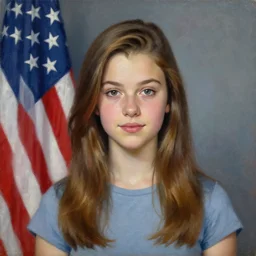 portrait of united states president teen mila kunis, 2 0 1 4, oil on canvas by william sidney mount, american exceptionalism