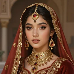middle east princess, gorgeous, close - up portrait, intricate, elegant, volumetric lighting, scenery, digital painting, highly detailed, artstation, sharp focus, illustration, concept art, ruan jia, steve mccurry