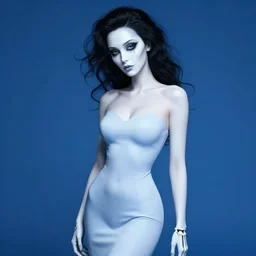 studio portrait absurdly beautiful, elegant, skeletal corpse bride, sensual gravure idol blue petals and butterflies, ultrafine hyperrealistic detailed face illustration by kim jung gi, irakli nadar, intricate linework, sharp focus, bright colors, matte, octopath traveler, final fantasy, unreal engine highly rendered, global illumination, radiant light, intricate environment