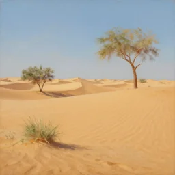a beautiful painting of a dessert oasis in the style of realism
