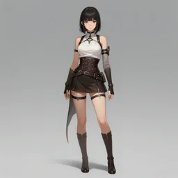 Full body character concept art of an anime elven huntress || hime cut, cute-fine-face, pretty face, realistic shaded Perfect face, fine details by Stanley Artgerm Lau, WLOP, Rossdraws, James Jean, Andrei Riabovitchev, Marc Simonetti, and Sakimichan, tranding on artstation