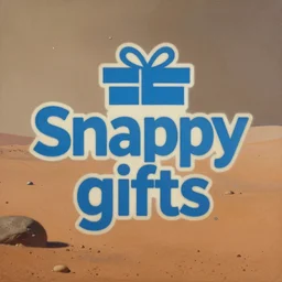 painting of blue'snappy gifts logo'on mars, hazy atmosphere, high detail, soft lighting, gifts, intricate, 8 k