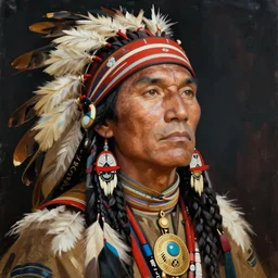a portrait, art by james jean, native american art,