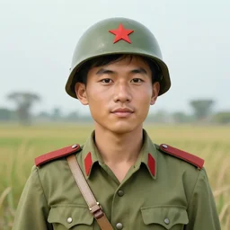 handmade character portrait of a vietnamese soldier in 1 9 6 0 at the vietnam war in a thematic landscape in the style of artgerm and enki bilal and bastien lecouffe - deharme, wlop, line art, watercolor, dynamic pose anatomically correct, cinematic lighting, hyperdetailed, 8 k realistic, symmetrical, global illumination, frostbite 3 engine, cryengine, dof, trending on artstation, digital art, chanel