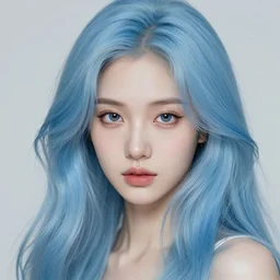 pop surrealism, rococo, light blue hair long young female seductive - fine - face, pretty face, key visual, realistic shaded perfect face, fine details by stanley artgerm lau, wlop, mark ryden, andrei riabovitchev, marc simonetti, and sakimichan, trending on artstation