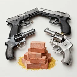 glocks, rugers, bricks of cocaine in peru by david wojnarowicz, ron english, matt bors, shock art, poster art, 8 k concept art, trending on behance