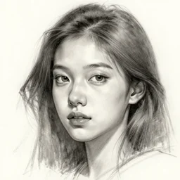 loose 5 minute sketch of a beautiful face