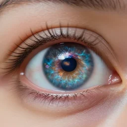 close - up photo of human eye, transforms into a nebula, 4 k