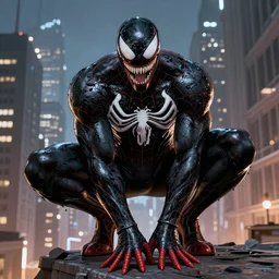 concept art of spiderman being venom ,