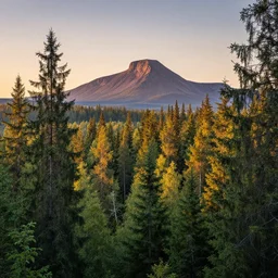 beautiful forest landscape of sweden with a majestic sunrise, art, high detail, high definition, photorealistic, hdr,