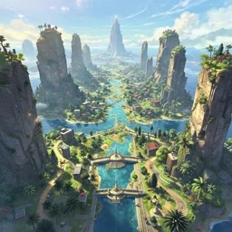highly detailed vanishing - point of a gleaming archipelago in gta v, stephen bliss, unreal engine, fantasy art by greg rutkowski, loish, rhads, ferdinand knab, makoto shinkai and lois van baarle, ilya kuvshinov, rossdraws, tom bagshaw, global illumination, radiant light, detailed and intricate environment
