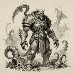 concept art for a speculative horror role - playing game, intricate, detailed, pencil sketch