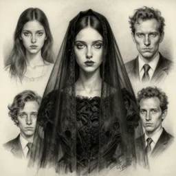 charcoal drawing portrait of a girl with black funeral dress by jenny saville, edward hopper and james gilleard, zdzislaw beksinski, mark ryden, wolfgang lettl highly detailed, hints of yayoi kasuma, detailed, high contrast, enchanting, trending on artstation.