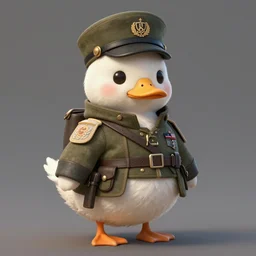 portrait of adorable and tiny white feathered duck ( round ) wearing full military gear, art by artgerm and greg rutkowski and magali villeneuve, d & d, fantasy, highly detailed, digital painting, trending on artstation, concept art, sharp focus, illustration
