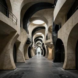 a hallways of entropy, ivory and ebony, swirled architecture, the void people