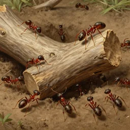 ant life, life story, build an anthill, the ant drags a huge piece of wood, super quality, powerful detail, by albert bierstadt