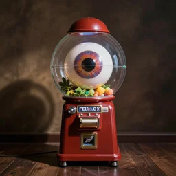 eyeball dispenser shaped like a gumball machine