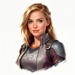 Emily Blunt    as an Apex Legends character digital illustration portrait design by, Mark Brooks and Brad Kunkle detailed, gorgeous lighting, wide angle action dynamic portrait