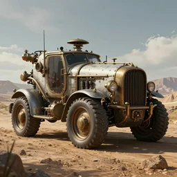 a concept art of a vehicle, steampunk, artstation