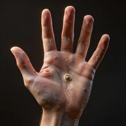 a fractal human hand, 3d render