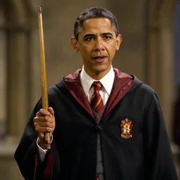 Movie still of Barack Obama in Harry Potter Chamber of Secrets