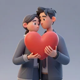 A human experiencing love for the first time, in the style of 3D artist Victor Hugo