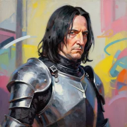 greg manchess portrait painting of armored severus snape as overwatch character, medium shot, asymmetrical, profile picture, organic painting, sunny day, matte painting, bold shapes, hard edges, street art, trending on artstation, by huang guangjian and gil elvgren and sachin teng