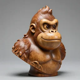 high intricate bust of an donkey kong carved from wood in baroque style, studio light, maria panfilova, andrea savchenko, mike kime, ludovic plouffe, qi sheng luo, oliver cook, trending on artstation