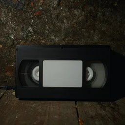 old vhs still frame fom a movie, old house basement, dark, eerie