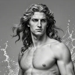 highly detailed beautiful black and white photography of zeus with long hair, splash, sharp focus, dynamic lighting, elegant harmony, beauty, masterpiece, by riccardo federici, by james jean, by craig mullins, by lois van baarle, by makoto shinkai, by greg tocchini, by greg rutkowski, illustration, ink draw, pen,