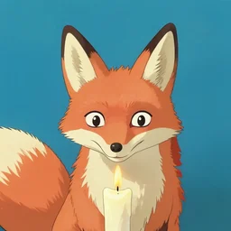 a fox with candle head by studio ghibli