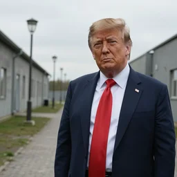 donald trump at a concentration camp