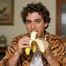 markiplier eating a banana with tiger stripes