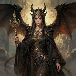 fantasy dragon priestess portrait, ismail inceoglu